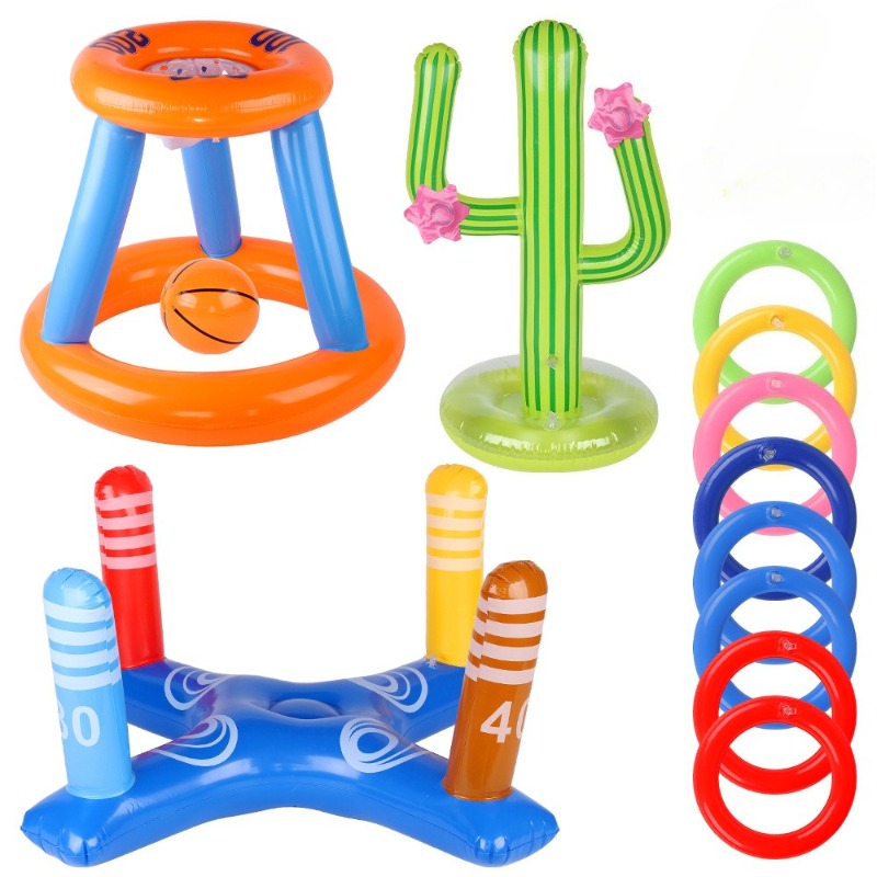 Kids Outdoor Games For Party - Juego inflable de lanzamiento de anillos