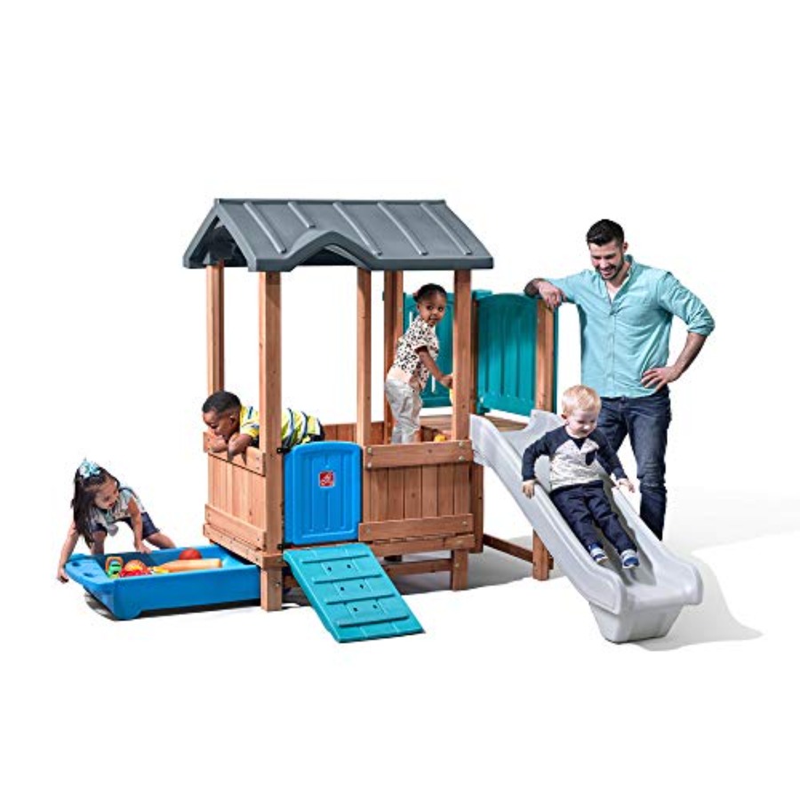 Kids Outdoor Slide Set - Woodland Adventure Playhouse & Slide, juego
