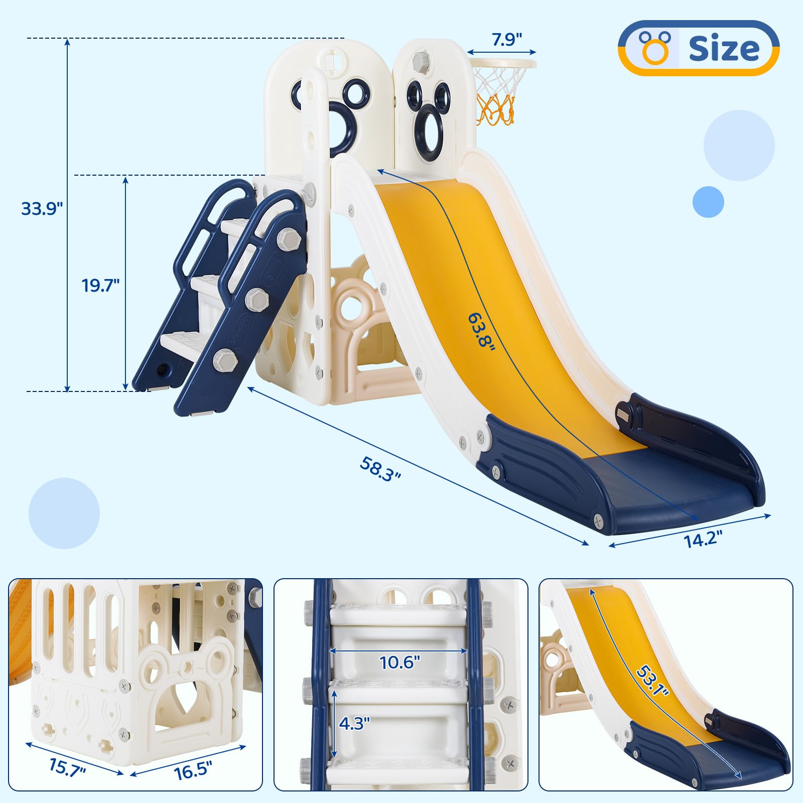 Juego de Tobogán 6 en 1 para N - Kids Outdoor Basketball Hoop reseña y precio
