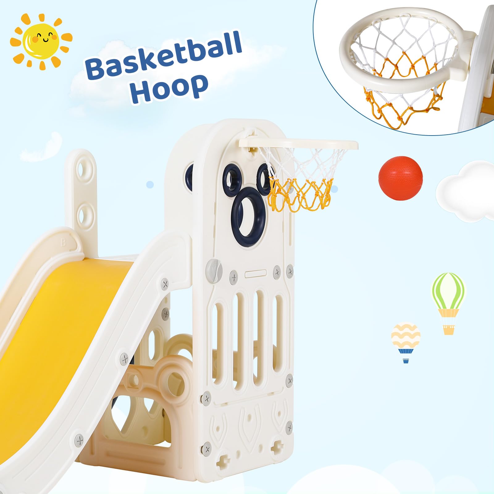 Juego de Tobogán 6 en 1 para N - Kids Outdoor Basketball Hoop reseña y precio