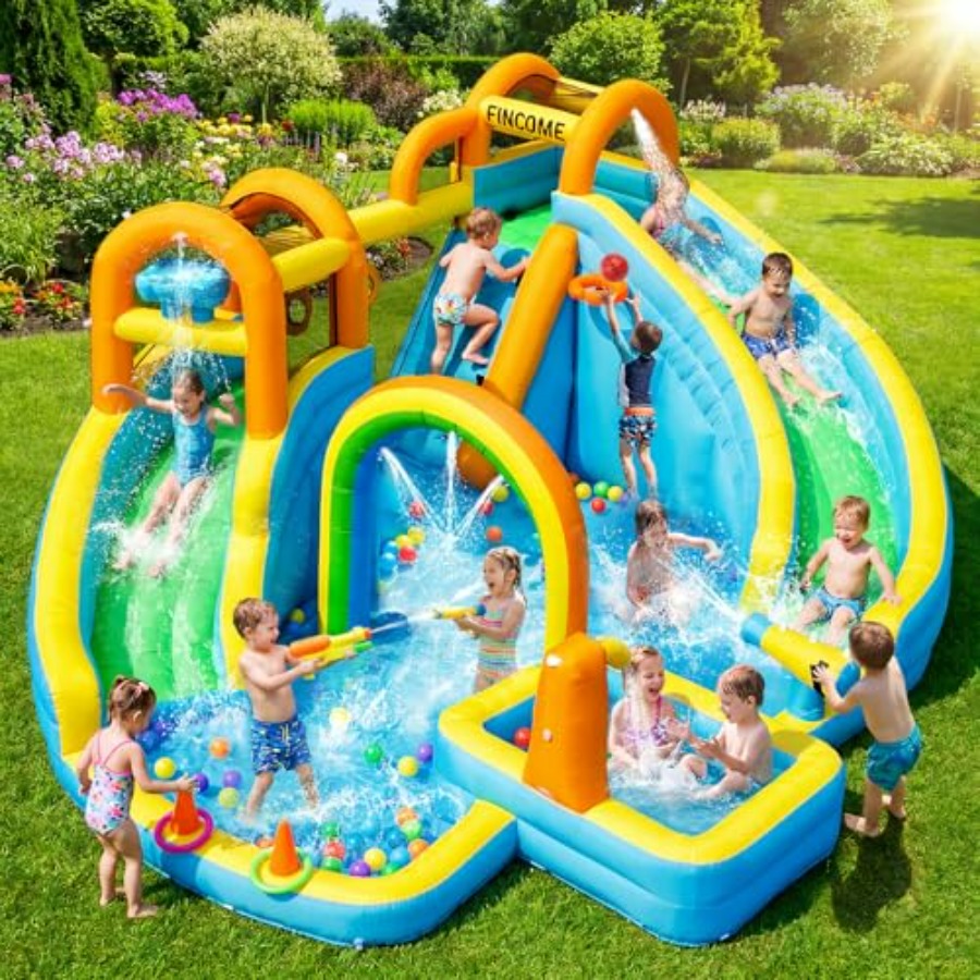 Tobogán acuático inflable para - Kids Outdoor Basketball Hoop reseña y precio