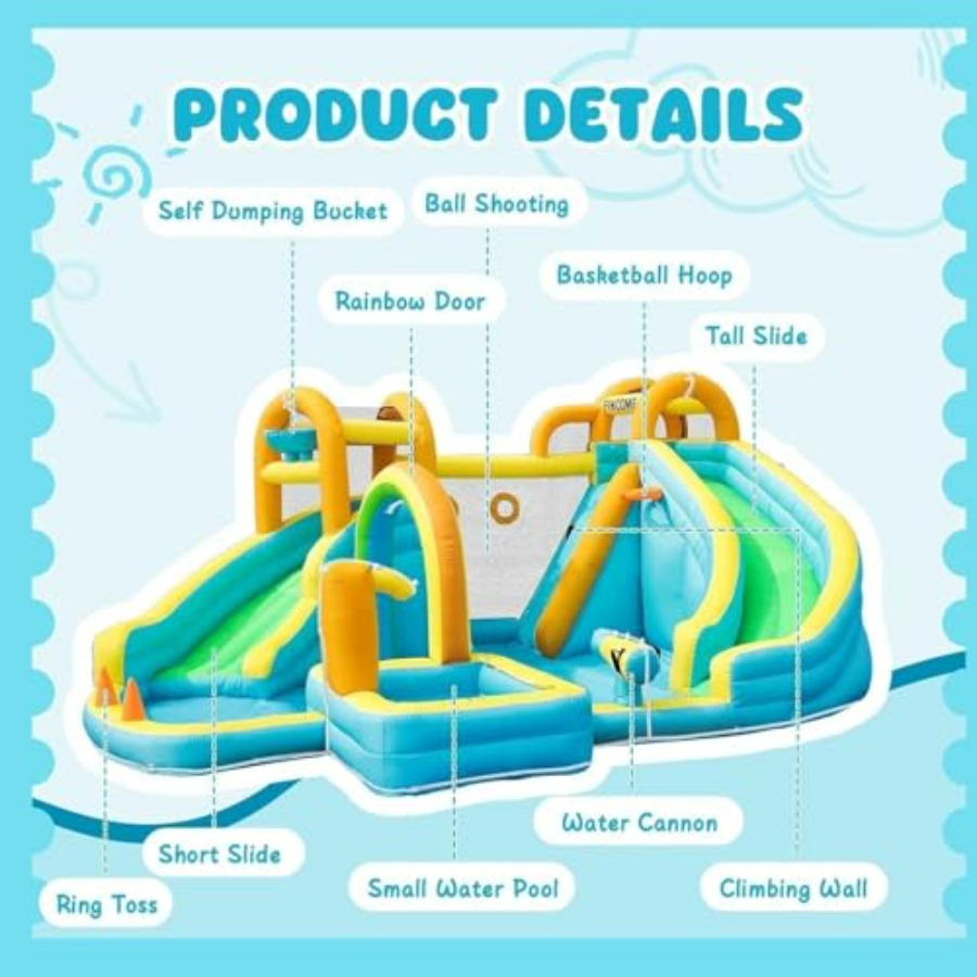 Tobogán acuático inflable para - Kids Outdoor Basketball Hoop reseña y precio