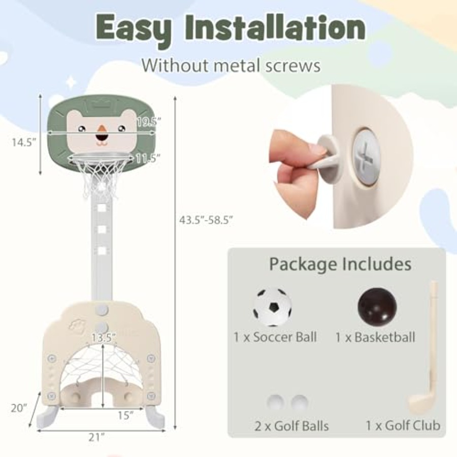 Canasta de baloncesto para niñ - Kids Outdoor Basketball Hoop reseña y precio