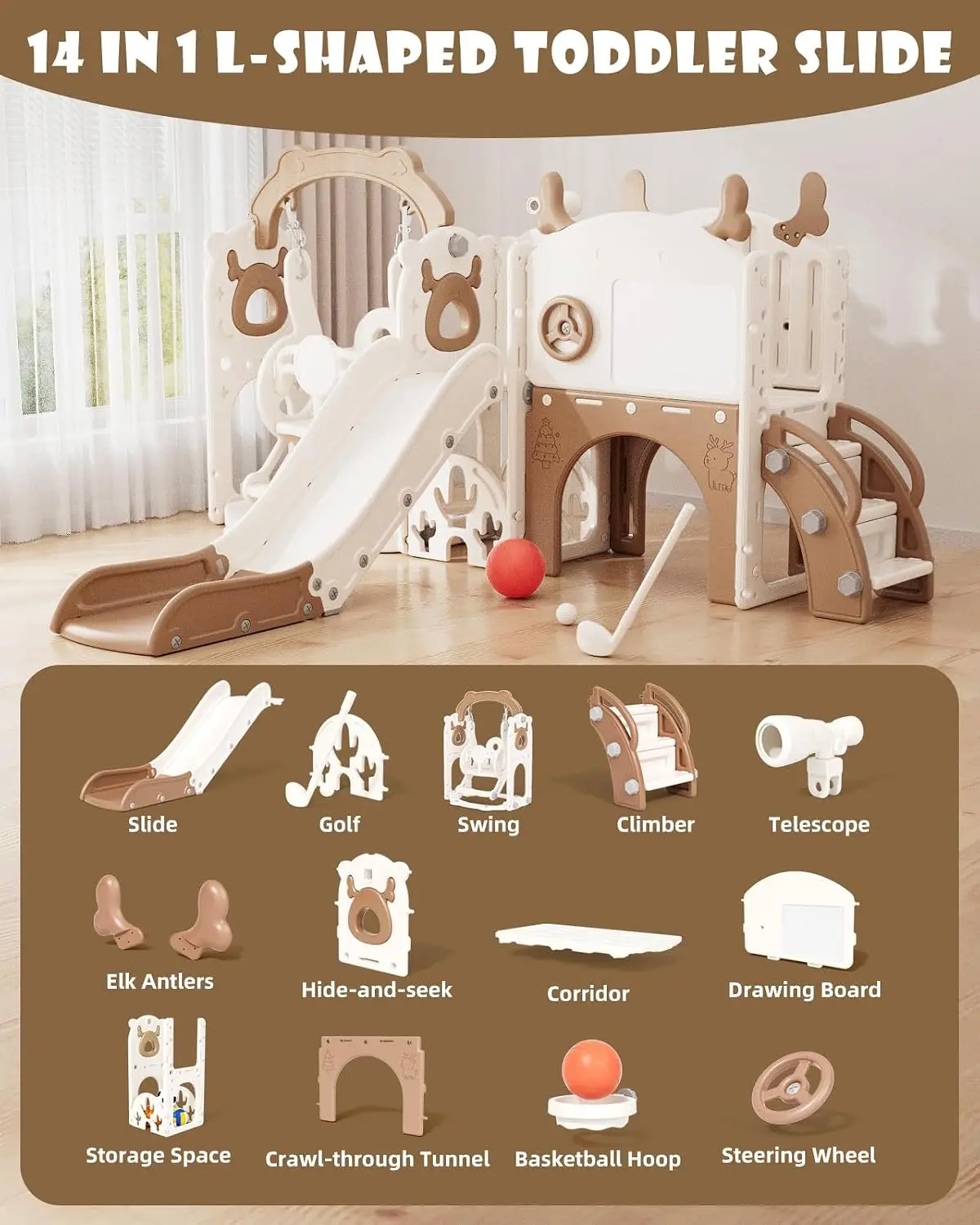 Juego de tobogán y columpio 13 - Kids Outdoor Slide Set reseña y precio