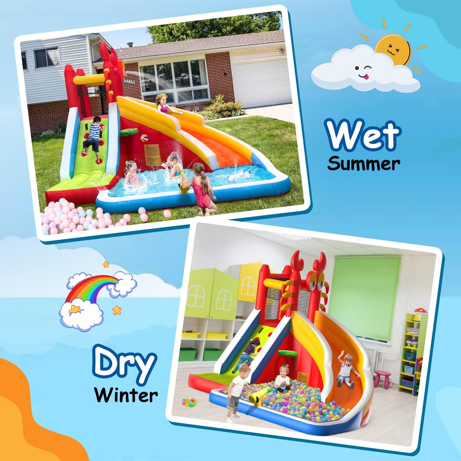 Gran Casa de Brinco Inflable c - Kids Outdoor Basketball Hoop reseña y precio